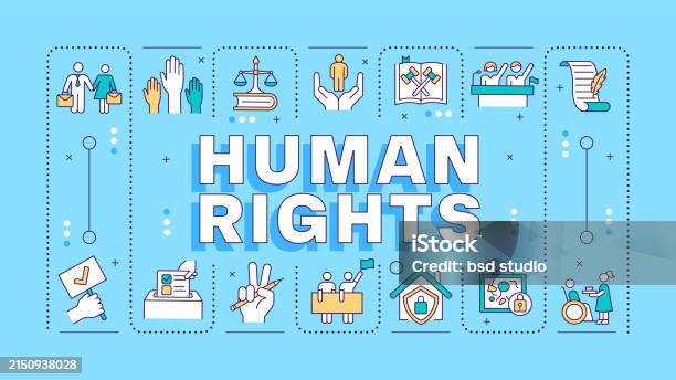 Word Rights Picture Simple Human Rights Blue Word Concept Stock Illustration - Download Image Now ...