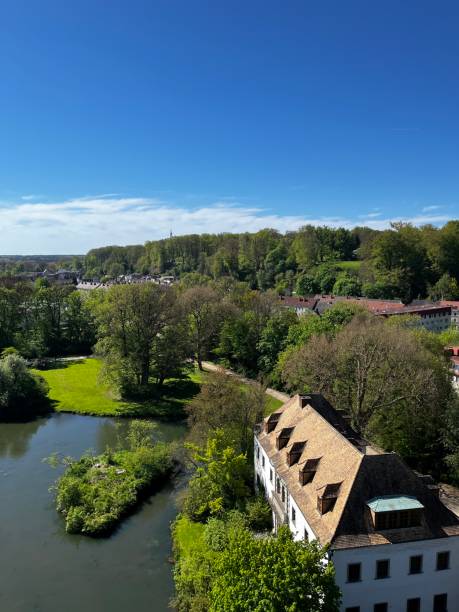 istock A large, beautiful lake, top view, surrounded by a park with beautiful trees 2150938828