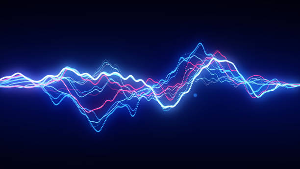 istock Abstract dynamic music wave. Technology background. Sound equalizer with lines. Stock, exchange or cryptocurrency chart. 3d rendering. 2150940269