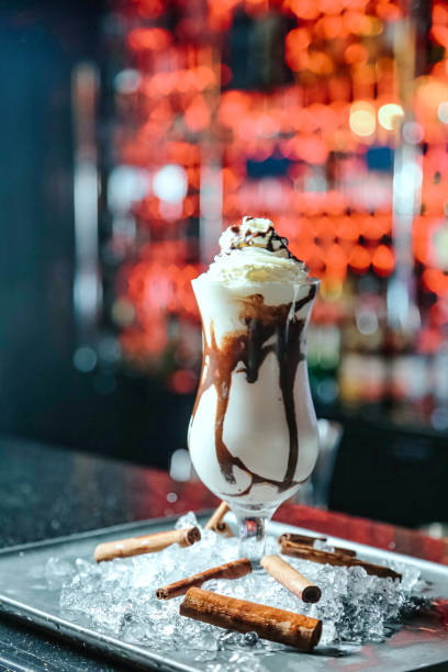 istock Glass of Ice Cream With Chocolate Drizzle 2150943585