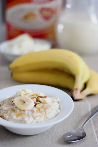 istock Banana and oatmeal for breakfast 2150943626