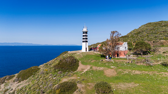 Sarpincik Lighthouse, Karaburun, izmir, in Turkey