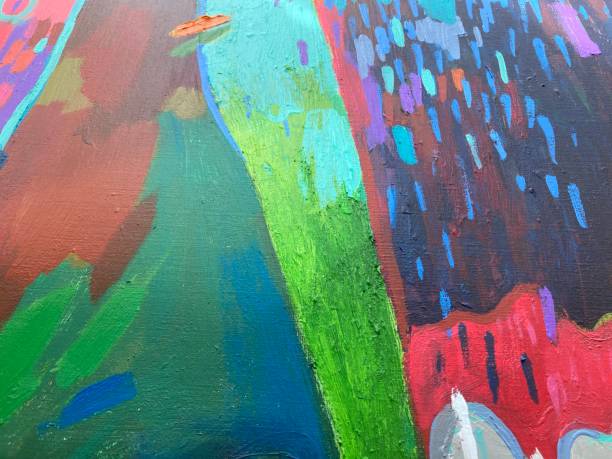 istock Abstract bright painting texture. Modernist art with vibrant color spots. Modern geometric style. 2150952623
