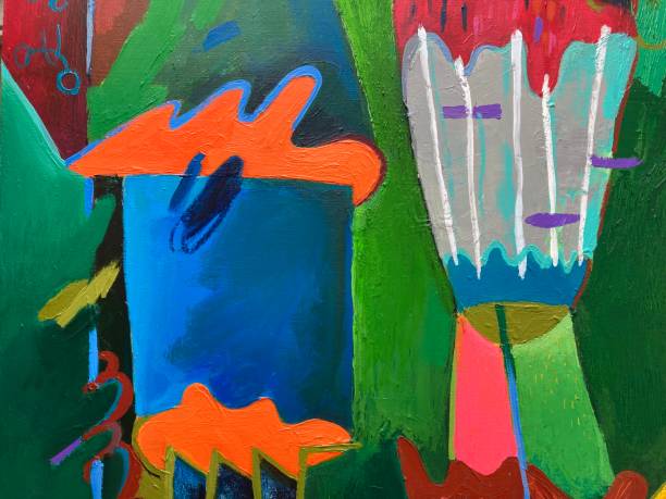 istock Abstract bright painting texture. Modernist art with vibrant color spots. Modern geometric style. 2150952642