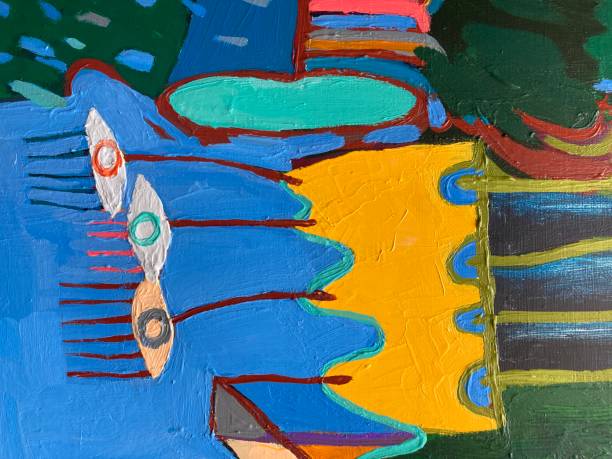 istock Abstract bright painting texture. Modernist art with vibrant color spots. Modern geometric style. 2150952647