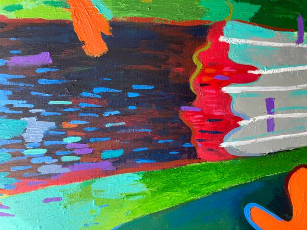 istock Abstract bright painting texture. Modernist art with vibrant color spots. Modern geometric style. 2150952669