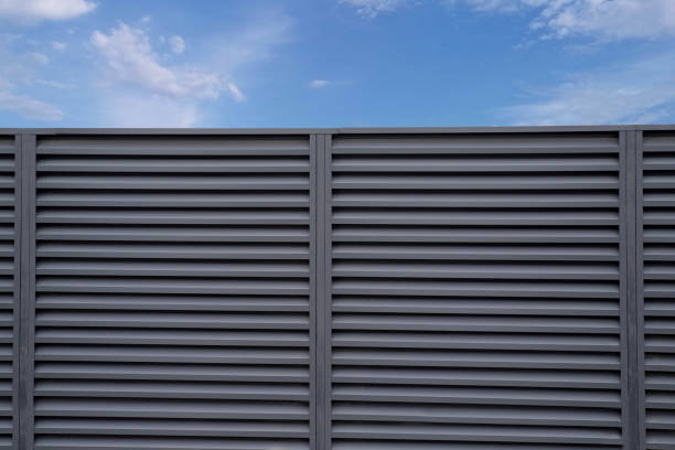 istock Modern metal profile fence with shutters or blinds 2150953106