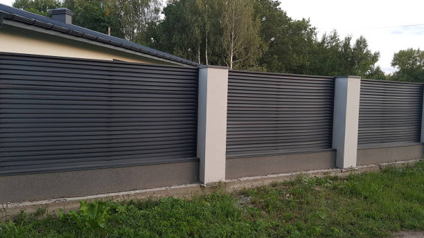 istock Modern metal fence with shutters 2150953134