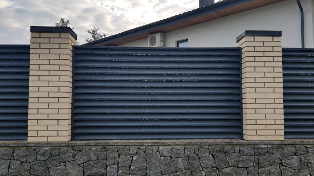 istock Modern metal fence with shutters 2150953184