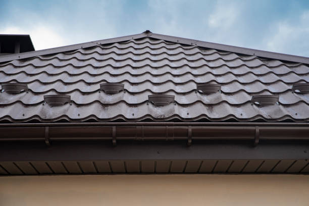 istock Metal roof tile and snow guard 2150953195