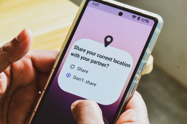 istock Man's decision not to share his current location with his partner. Relationship trust issues concept. 2150955147