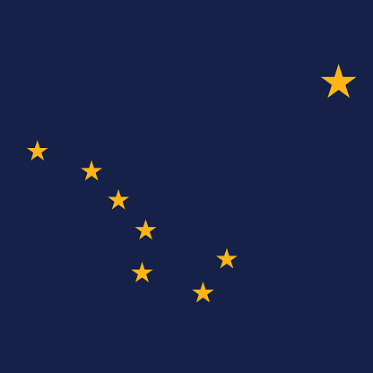 Alaska flag. Square flag. Flag icon. Standard color. Square icon. Computer illustration. Digital illustration. Vector illustration.