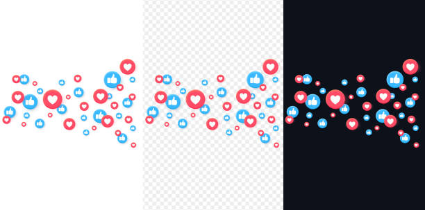 istock Social media background. Bunch of like and thumb up buttons. Vector EPS 10 2150958841