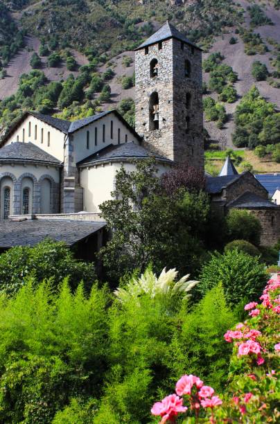 istock Andorran cityscape with flowers in the foreground 2150959741