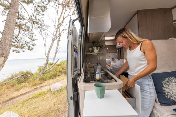 istock Coastal Morning in a Camper Van 2150960703