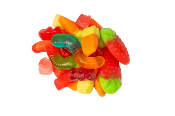 istock Assorted colorful gummy candies isolated on a white background. Top view. Jelly  sweets. 2150970166