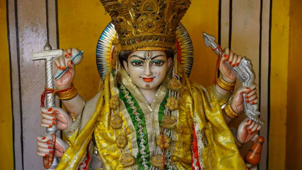 istock sculpture of goddess holding weapon 2150972521