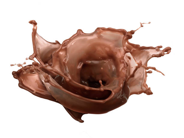 istock Image of dark Chocolate splash isolated on white background 2150973824