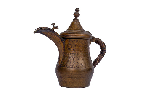Traditional tea brewing kettle and cups in Fez, Morocco