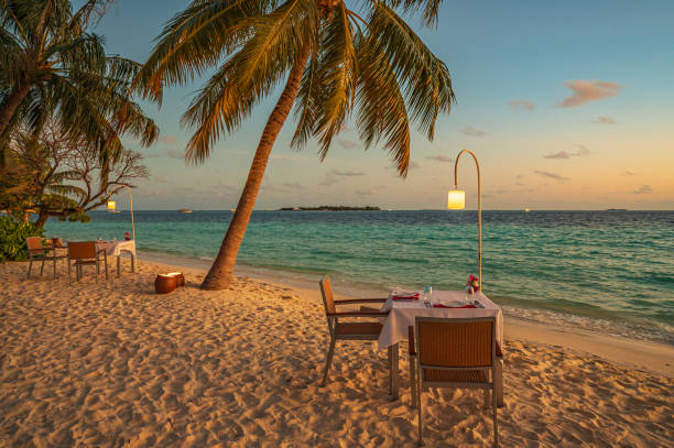 istock Romantic candlelight dinner at the tropical paradise beach 2150978443