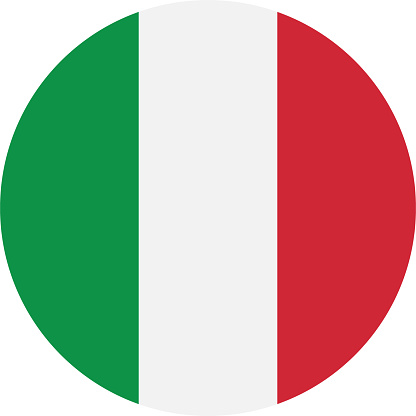Italy flag. Italy circle flag. Italian flag. Button flag icon. Standard color. Circle icon flag. Computer illustration. Digital illustration. Vector illustration.