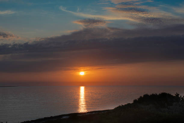 Beautiful sunrise on the beach over Atlantic Ocean, Cayo Coco, Cuba