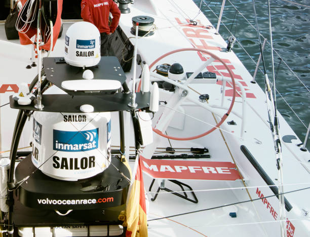 11/15/2014 - Cape Town, South Africa: Close-up of the Spanish boat Mapfre docked in Cape Town, South Africa, featuring sailing equipment