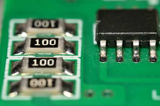 close up of circuit chip