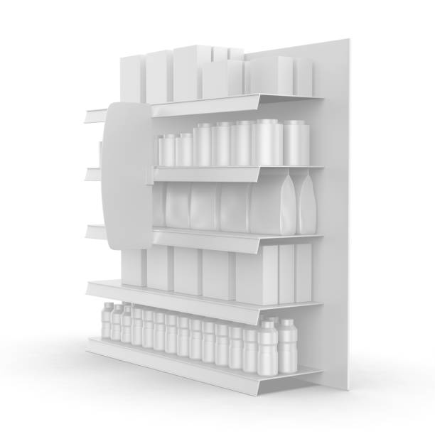 istock Blank Supermarket Shelf Stopper Banner Display for design presentation. 2150990910