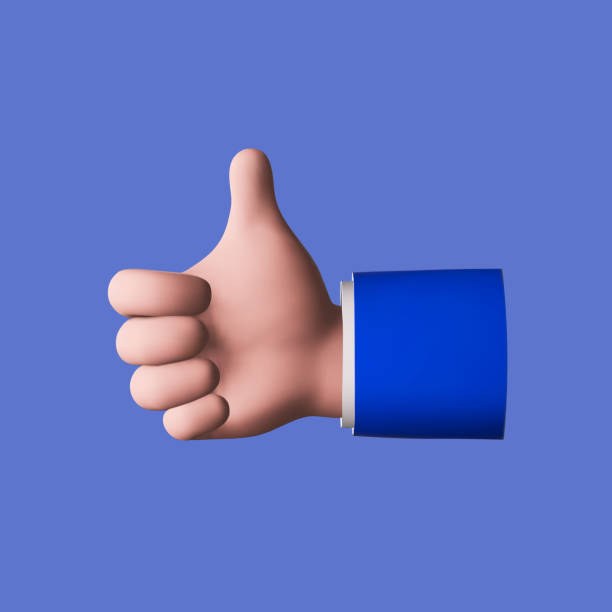 istock Hand thumb up icon 3d. Like sign, approval emoji 2150993532