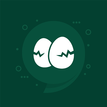 cracked eggs icon, vector pictogram