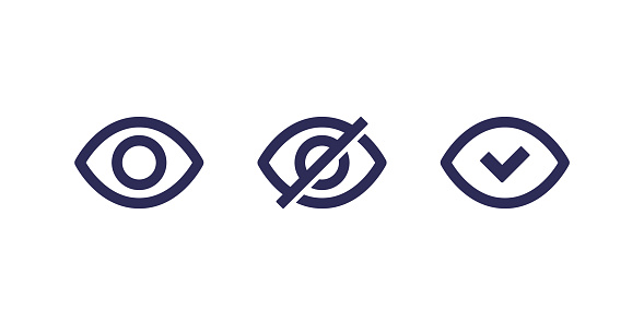 visible and hidden icons with an eye
