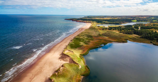 Sandy beach on the Atlantic Ocean. Cavendish, Prince Edward Island, Canada