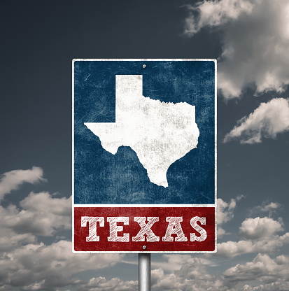 Texas state - road sign map