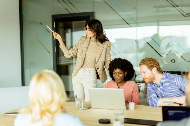 istock Insightful market analysis presentation by a professional at a modern conference room 2151003741