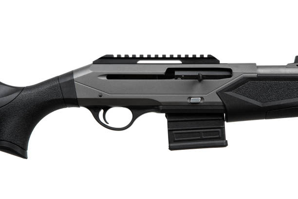 istock Semi-automatic rifled carbine. Hunting rifle with a plastic butt. Isolate on a white background. 2151004353
