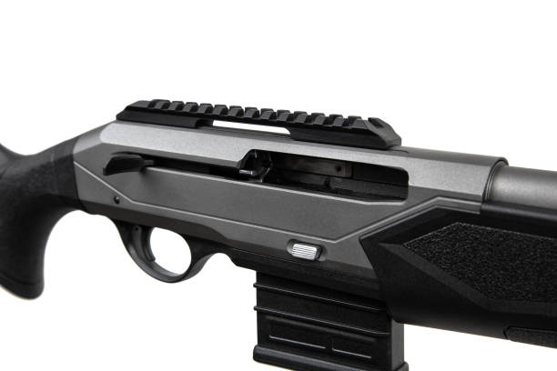 istock Semi-automatic rifled carbine. Hunting rifle with a plastic butt. Isolate on a white background. 2151004499