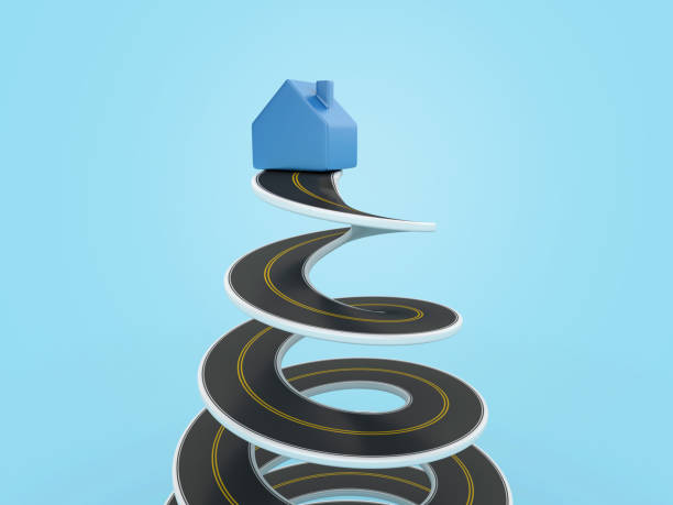 istock 3D House with Spiral Road 2151012363