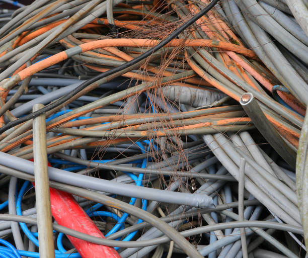 istock electrical cables used in the recyclable material landfill to avoid polluting the environment 2151013721