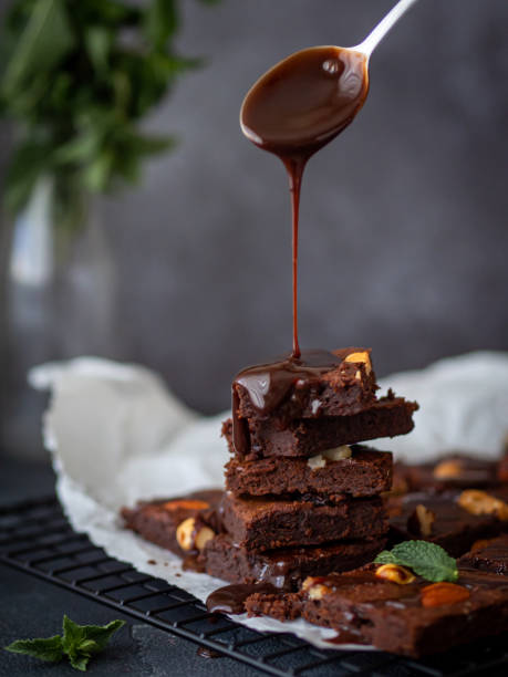 istock Chocolate brownie with chocolate sauce 2151016863