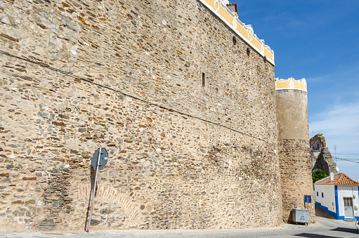 wall of Avis, picturesque medieval village, in the Alentejo region. Portugal.