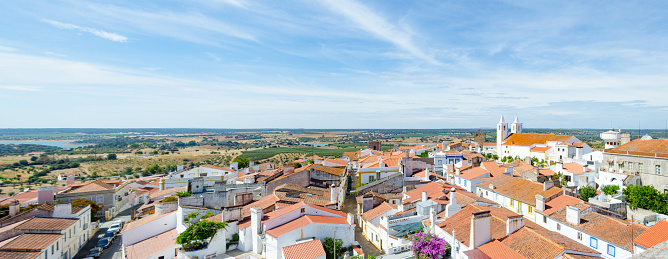 panoramic view of the medieval village of Avis, Alentejo. Portugal.