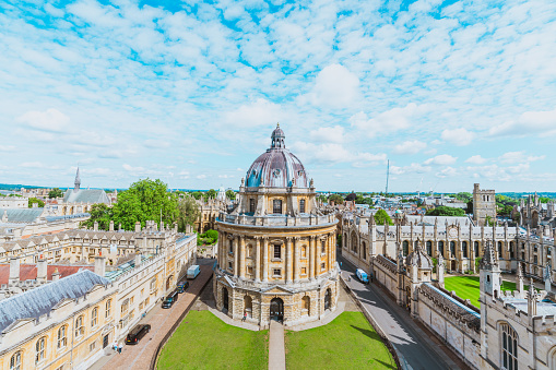 Radcliffe camera which is part of the Bodleian Library and All Souls College at the university of Oxford. Oxford, Oxfordshire, England, UK