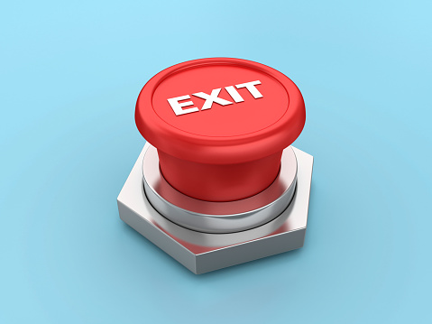 EXIT Push Button - Colored Background - 3D Rendering