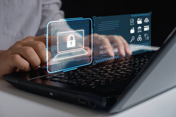 istock Cyber security privacy of data protection. Business people use laptop protection and secure encryption technology firewall security in the online network, secure access to user personal data concept. 2151025765