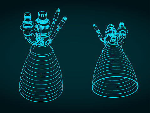 Rocket Engine Drawings Stock Illustration - Download Image Now - Engine ...