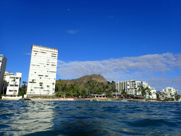 istock Serene Ocean View With Iconic Diamond  Head Crater Backdrop Against a Clear Blue Sky 2151034650