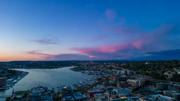 istock Sunset afterglow at South lake union, Seattle 2151043331