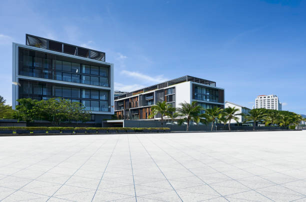 istock Modern office building exterior with blue sky 2151044846
