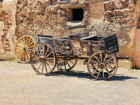 A antique horse drawn wagon cart